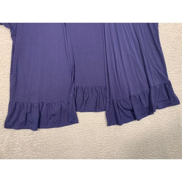 Soma Blue Cardigan Ruffle Hem Short Sleeve Rayon Blend Soft Small S - Picture 2 of 6